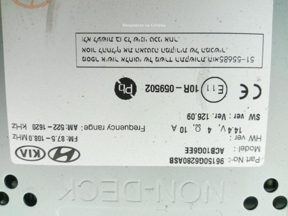 96150G6280 MODULO RADIO KIA PICANTO (JA) |Desguaces La Cabaña